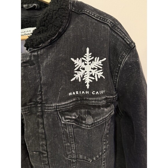 Mariah Carey Denim Sherpa Jacket XL Merry Christmas One and All Official - Picture 3 of 5